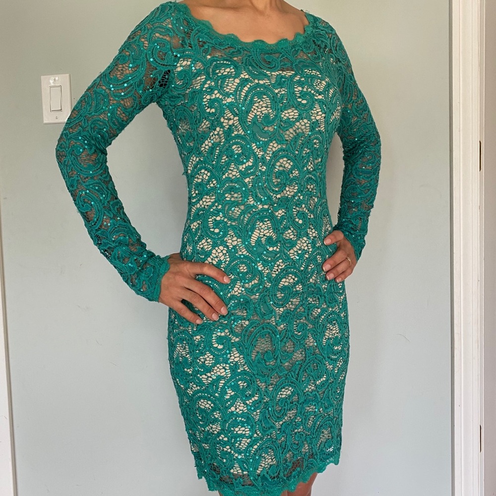 (Brand) Green Lace fitted Dress